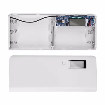 Dvojno USB Izhod Vrata 5x18650 Baterija Power Bank Lupini Primeru Polje LCD Zaslon S Svetilko