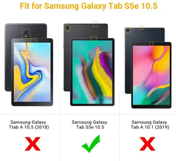 EasyAcc Galaxy Tab S5E Knjigo Kritje Primeru Ultra Tanek ovitek Design s Stojalom Funkcija Auto Sleep Funkcija Wake za 10,5 palca Siva