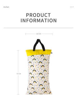 Elinfant različico za nadgradnjo Mokro/Suho baby krpo plenic torbe ,ultra-velika zmogljivost za Večkratno uporabo in 40×70 cm z dvojno žep