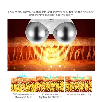 EMS Microcurrent Obraza Hujšanje Massager 3D Električna Obraz Valja Proti Staranju Kože Zaostrovanje Gubam Odstranjevalec Instrument Lepoto