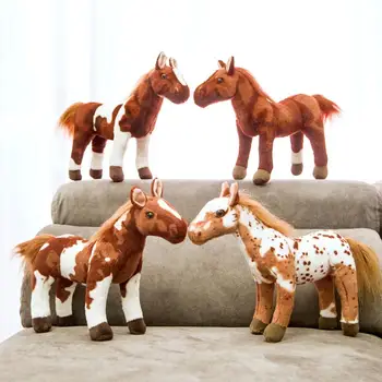 Emulational Konj Plišastih Igrač American Paint Konj Ponny Plišaste Lutke Fantje Božično Darilo Za Rojstni Dan