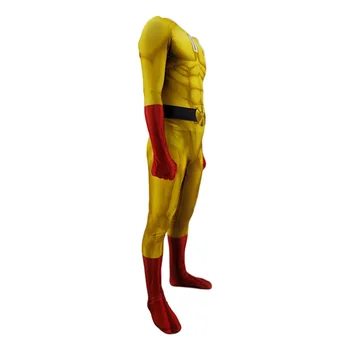 En Udarec Človek Cosplay Kostume Za Človeka Otrok Saitama Anime Cosplay Bodysuit Superheroj Halloween Jumpsuits Obleke z Plašč/Cape