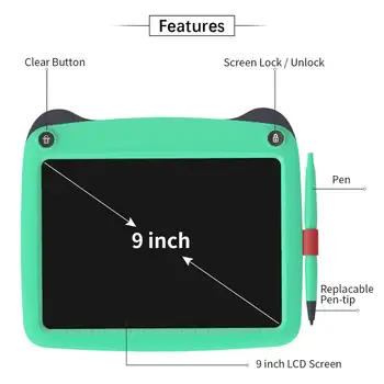 Enotepad 9 Palčni Digitalni LCD Tablet Elektronski Enim Klikom Obračun Rokopis Pad Nizko Porabo Otrok, Risanje, Pisanje Odbor