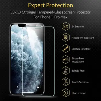 ESR Zaščitnik Zaslon za iPhone 11 Pro Max X XR XS Kaljeno Steklo za iPhone SE 2020 Screen Protector Film za iPhone 11 pro X
