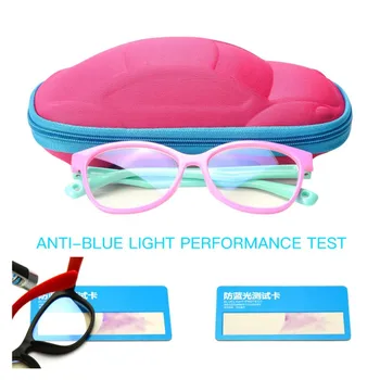 Fantje, dekleta, Anti-modra Svetloba Silikonski Očala blagovne Znamke Otroci Mehko Okvir Očala Goggle +Anti modra svetloba test kartico +očala primeru
