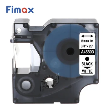 Fimax 3 kos Združljiv Dymo D1 Tiskalnik za Nalepke Trak 45803 19 mm DYMO D1 Nalepka Trak Črno na Belem DYMO D1 Oznaka za Kavo, Etiketi, Traku