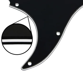 FLEOR Black 3Ply levičar SSS Kitara Pickguard Nazaj Ploščo Tremolo Pokrov z Vijaki za 11 Luknjo Strat Kitaro