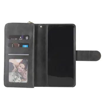 Flip Usnje 9-Kartico Zadrgo Ultra-Tanko Ohišje Za Samsung Galaxy S8 S9 Plus Luksuzni Denarnice Magnet Pokrovček Za Galaxy S9 S 9 S8 Fundas