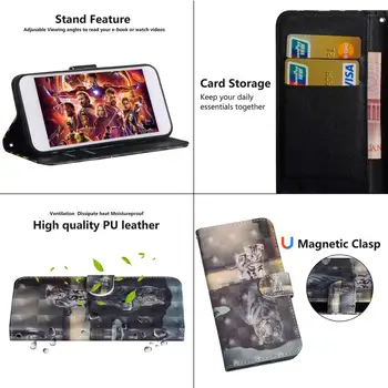 Flip Usnjena torbica Za coque Sony Xperia 5 1 L3 L2 L1 XA1 XA2 Plus XZ1 XZ2 XZ3 kompakten 10 Plus Kritje 3D Denarnice Stojalo Primeru Telefon