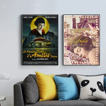 Francoski Film Amelie Wall Art Platno Slikarstvo Nordijska Plakatov In Fotografij Stenske Slike Za Dnevna Soba Dekor