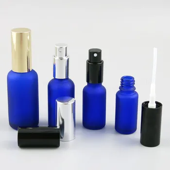 Frost Modra Steklenička Z Aluminijasto Megle Škropilnica Prazno Potovanja Stekla Parfum Steklenica 100 ML 50 ML 30 ML 20ML 15ML 10 ML 12PCS