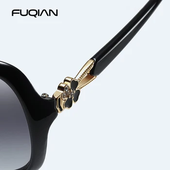 FUQIAN Nov Velik Kvadrat Polarizirana Moška sončna Očala Znamke Design Štiri deteljico sončna Očala Ženske Visoko Kakovost Vožnje Očala