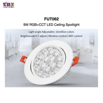 FUT062 9W RGB+SCT LED Stropni Reflektor Brezžične / APP Nadzor, Kota Svetlobe, Nastavljiva, 16 Milijonov Barv MiBOXER Mi-Svetlobe