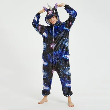 Galaxy Samorog kigurumis Sleepwear Odraslih Onesies Homewear Ženske Cosplay Jumpsuit Stranka Kostum Unisex Oblačila