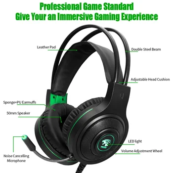 Gaming Slušalke, USB 3,5 mm, USB, Žična Igra Slušalke Profesionalni Slušalke z Mikrofonom Glasovni Nadzor za Prenosni Računalnik Gamer