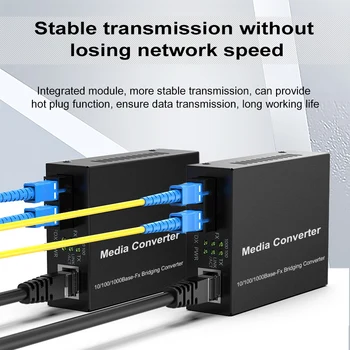 Gigabit Ethernet Optični Mediji Pretvornika z Vgrajeno 1Gb Singlemode SC Žolna,10/100/1000M RJ45, da 1000Base-LX,do 20km