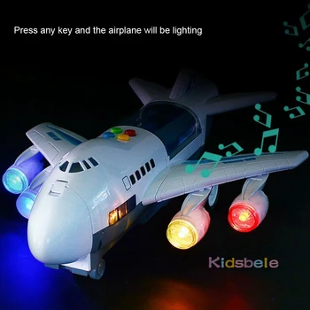 Glasba Luči Simulacije Skladbo Počasi, Letalo Glasbe Stroy Svetlobno Ravnino Diecasts&Igrača Vozil Potniško Letalo Igrača Avto Božič Igrače