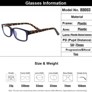 Gmei Optični Pravokotnik Polno Platišča Plastičnih Žensk Očala Okvirji Za Kratkovidnost Branje Recept Očala, moška Očala H8003