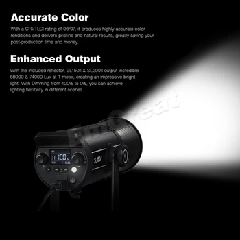 Godox SL150II SL-150W II LED Video Luč 150W Bowens Gori Poletni Uravnoteženo 5600K 2.4 G Brezžični X Sistem za Fotoaparat Intervju