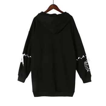 Gothic Ženske Hoodies Plus Velikost Zimski Pulover Splice Retro Japonskem Slogu Debele Svoboden Srčkan Zajec Splice Trenirke Majica