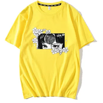 Groza Manga Junji Ito t-shirt femme ulične grafični tees ženske tumblr plus velikost grunge poletnih vrh tshirt plus velikost kawaii