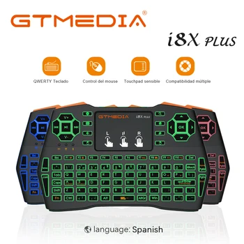 GTMEDIA Original i8X PLUS angleški Španija Različica 2,4 GHz Mini Brezžična Tipkovnica Air Miška Sledilna ploščica Ročni za Android TV BOX