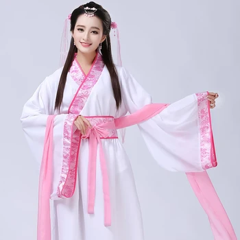 Hanfu Obleko Kitajske Tradicionalne Tang Obleko Za Ženske Folk Dance Performance Oblačila Kitajski Kostum Pravljice Hanfu Krilo DQL1711