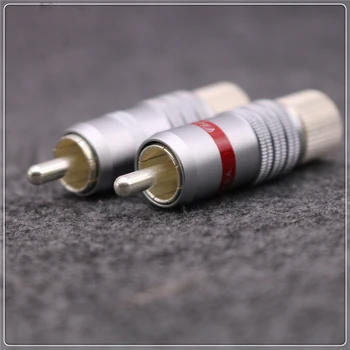 Hi-End HI-fi DIY Silver Plated Moški Audio RCA vtič vžigalne Svečke Priključek Priključek za 8 mm max Avdio Kabel Kabel