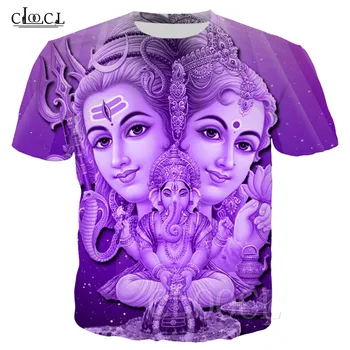 Hindujski Gospod Ganesha Poletne majice 3D Tiskanih Shiva, Parvati Ganesha Tee Majica Moški Ženske Kratek Rokav Harajuku Majica T-Shirt