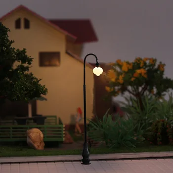 Ho Vrt pokrajino Kovinski Lampposts 3V Model miniature luč za vlak Park kompleti Odlikovanja