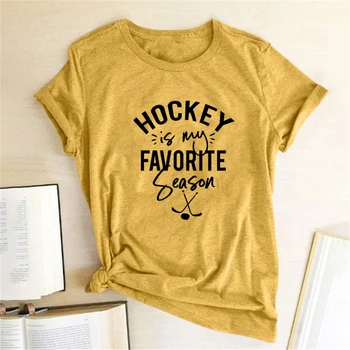 Hokej Je Moja Najljubša Sezone Natisnjeni T-majice Ženske Poletne Obleke Graphic tee za Ženske, Gospe Kratek Rokav Modi T Shirt 2020