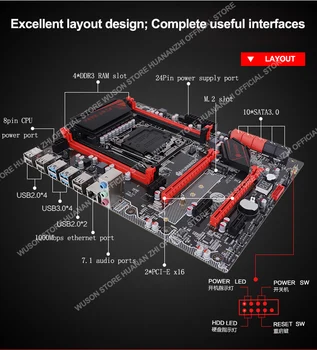 HUANANZHI X99 LGA2011-3 matična plošča z Dvojno M. 2 Režo in 4*DDR3 4*USB3.0 10*SATA3.0 Pristanišča 2 Leti Garancije Nakup Računalniške