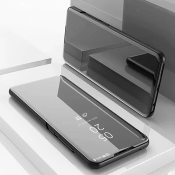 Huawei Y7A 2020 Primeru Smart Projekcijska Stojala Ogledalo Plating Usnja Kritje velja za Huawei Y7A HuaweiY7A P Smart 2021 Coque Capa