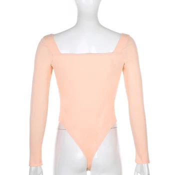 IAMSURE 2020 Padec Moda Dolg Rokav Priložnostne Osnovne Trdna Obleka Za Ženske Ulične Kvadratnih Ovratnik Fitnes Ženska Obleka