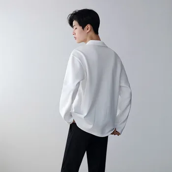 IEFB /oblačila za moške korejskem slogu river dolg rokav Polo majice 2021 pomlad svoboden vzročno velika velikost trendy bombaž znanja vrhovi 9Y4087