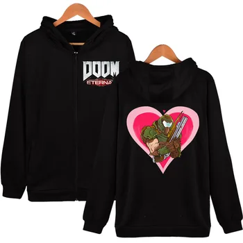 Igre Doom, Ki Je Večno Prevelik Zip Kapuco Ženske Moški Harajuku Sweatshirts Ulične Hip Hop Zadrgo Hooded Suknjič Smešno Oblačila