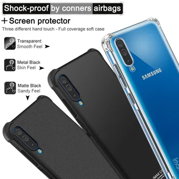 Imak Primeru, zračna Blazina Shockproof Zadnji Pokrovček za Samsung Galaxy A70 Mehki Silikonski Pokrov Mat Črna
