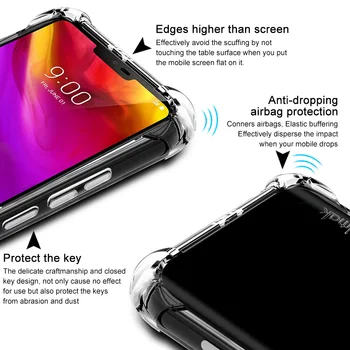 IMAK zračna Blazina Primeru Za LG G7 ThinQ Padec odpornosti proti hit Šok Mehko TPU Silikon Kuverta
