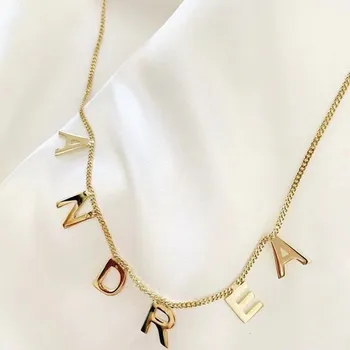 Ime po meri pismo, ogrlico, obesek za ženske iz nerjavečega jekla modna ogrlica osebno tovarniška ploščica ogrlico, ročno izdelan nakit