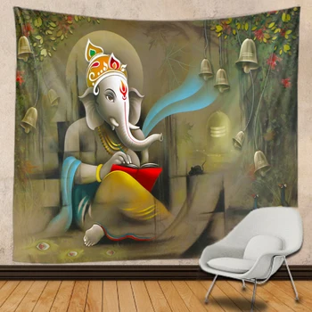 Indijski Bog Ganesha Umetnosti Steno, Tapiserija, Gospod Ganesha Vinayaka Ganapati Kip Bude, Slikarstvo, Religija, Umetnost Zlati Slon Dekor