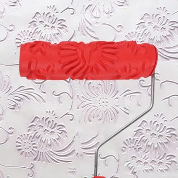 Izboljšanje Doma Dekor Cvet Ročaj Reliefni Lesa Zrn Roller Stensko Slikarstvo Imitacije Izbočeno Steno Papir Roller Orodje Za Zasnovo