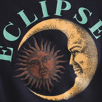 Jastie Eclipse Print Bodycon Obreži Zgoraj Kratek Rokav O Vratu, Kratke Tee Shirt 2020 Poletne Ulične Priložnostne Blusa Ženske T Srajce