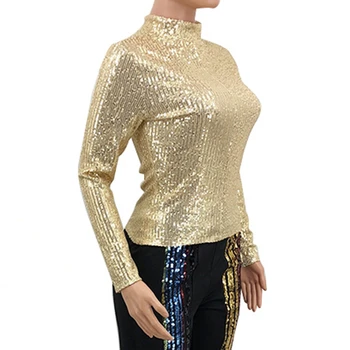 JAYCOSIN Srebrno Črnega Zlata Bluzo Rokavi Ženske Bluze 2020 Pomlad Poletje Ženske Obleke Long Sleeve Vintage Womens Vrhovi 17
