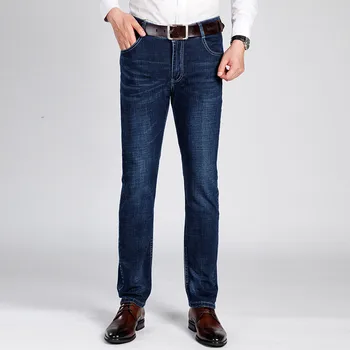 Jeseni in poleti novo men ' s plus velikost kavbojke Elastičnost British business casual ravne dolge hlače barva Slim hlače