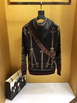 Jeseni nov modni prihoda oblikovalec puloverji jopice značke royal tiskanja oblačila outwear plašč za moške punk stil