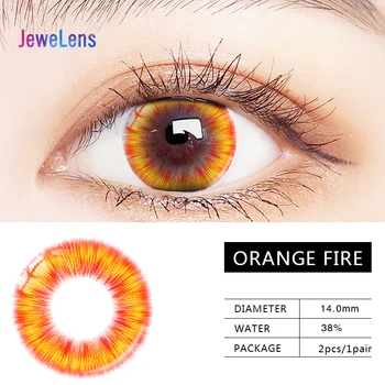 Jewelens Barvne Kontaktne Leče Color Hallowen Leče za Oči Cosplay Recept Ogenj Vrsto