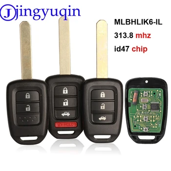 Jingyuqin Avto Ključ Fob 313.8 mhz id47 Čip brez ključa za Daljinsko Ključni Fob Za Honda Accord 2013 2016 2017 MLBHLIK6-IL