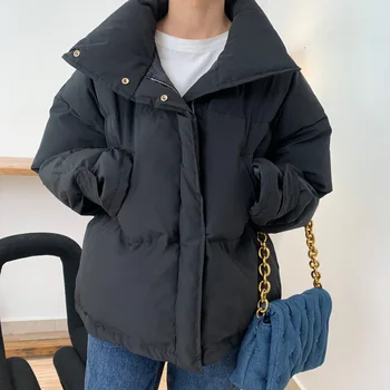 Juzhi 2020 pozimi padded jakna ženske kratke stand-up ovratnik korejski plašč svoboden elegantna kruh plašč 5 barv 9980