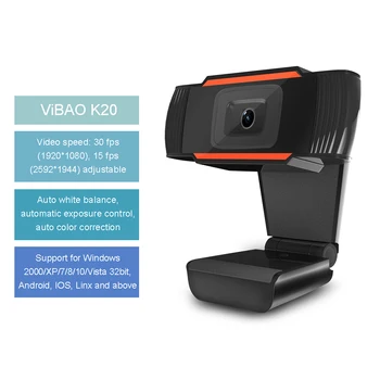 K20 4K High Definition Webcam, USB 500W 2.0 Horizontalni Zorni kot Web Kamero z Mikrofonom za Gospodinjstvo spletne Kamere Web Cam Fotoaparati