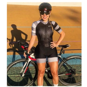 Kafitt Žensk Kolesarska Oblačila Skinsuit Triatlon Jersey Kompleti Koles Jumpsuit Kompleti Macaquinho Ciclismo Feminino Gel Roza Pad